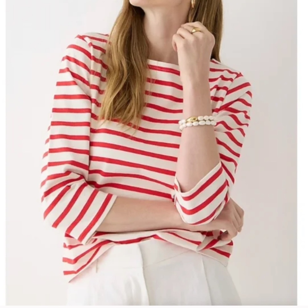 Classic mariner boatneck T shirt in stripe
